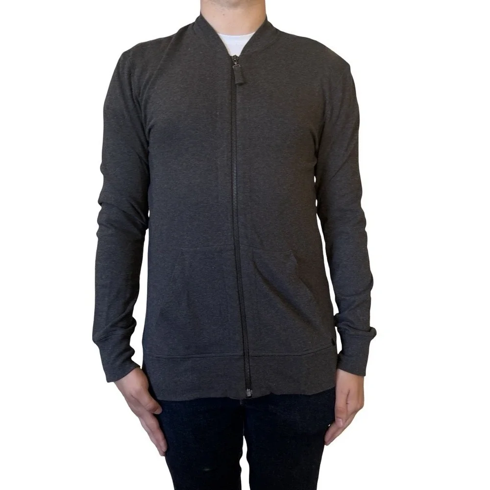 Hanro Switzerland Zip Cardigan Sweater‎ Gray Cotton Smart Casual Minimalism M
